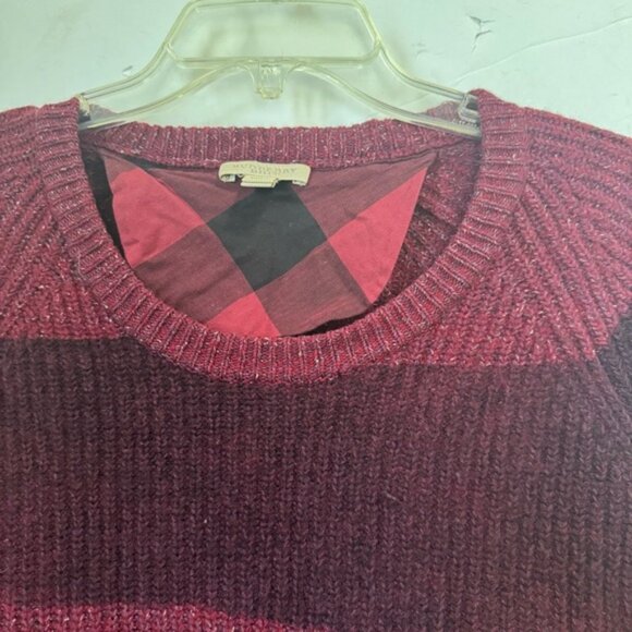Burberry Cotton Wool Striped Pullover Sweater Tunic Crew NovaNeck Check Preppy M - Picture 5 of 15